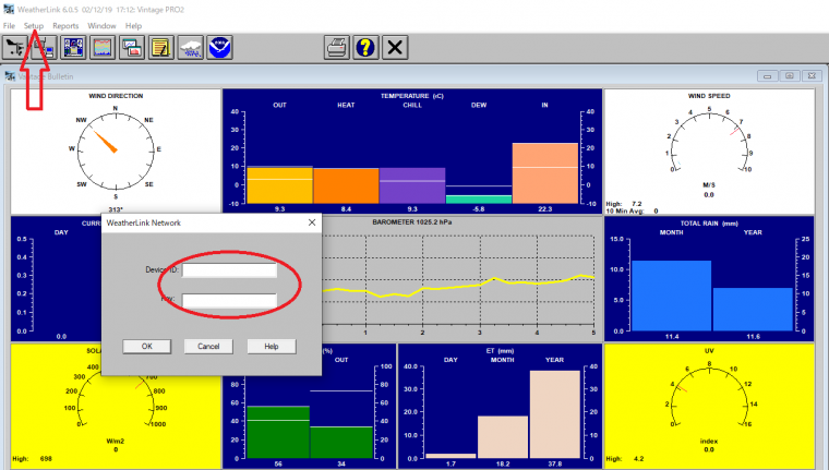 WeatherLinkネットワーク設定