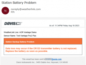 Low Battery alert